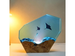 Luminária De Resina Oceânica Luz Noturna Subaquática Com