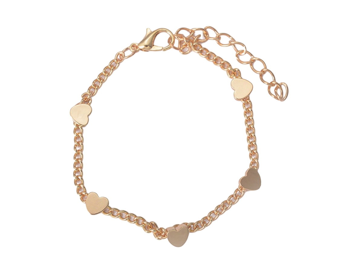 Bracelete Liga Ajustável Moda Simples Decoração Coração