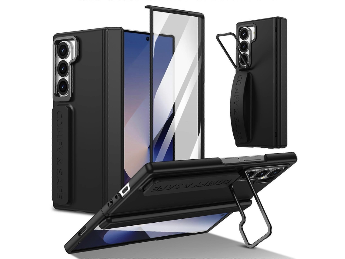 Capa Para Celular Com Suporte Para Lente Integrada E Alça De Pulso Para Samsung Galaxy Z Fold6