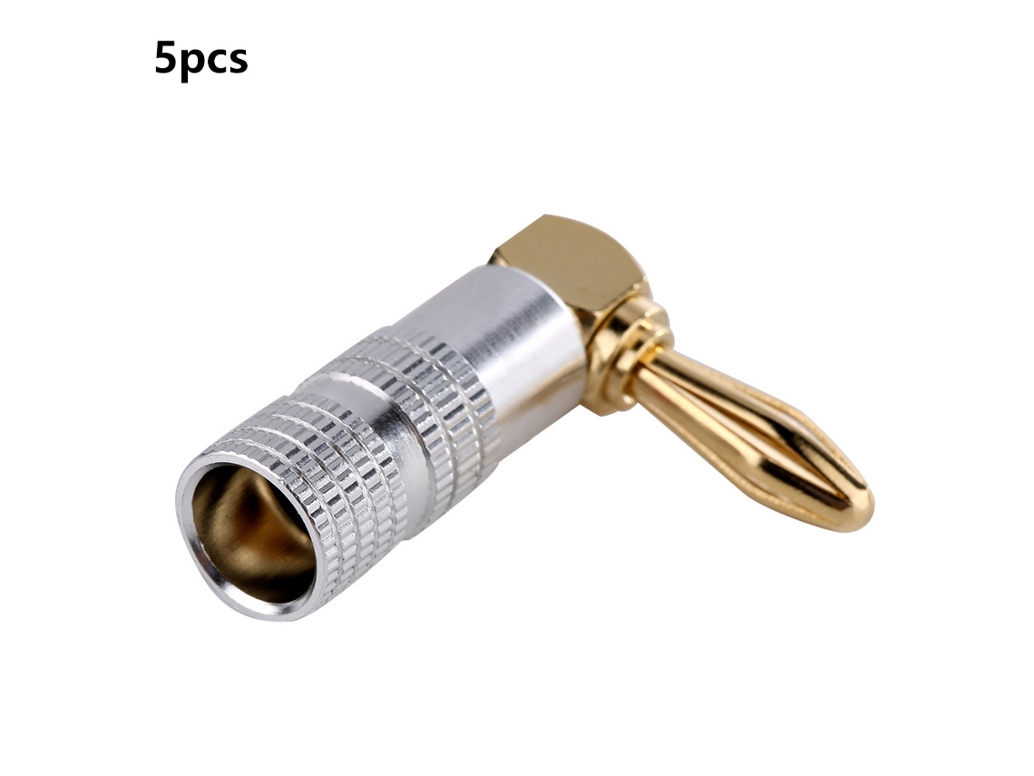Laxiscreed Ficha Banana De Cobre Dourado Com Ângulo De 90° - Pack De 5 Unidades