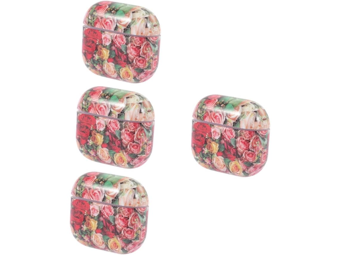 Estojo para Fones de Ouvido com Estampa Floral Vintage de 4 Peças, Compatível com Fones de Ouvido Elegantes. SFUSHOS