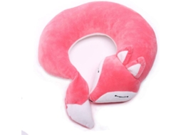 Almofada De Viagem Infantil Em Formato De Raposa, Almofada Cervical Formato U De Pelúcia Macia, Para Voos, Carro E Trem, Cor Rosa