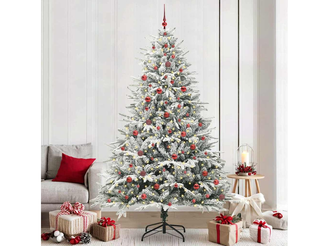 Vidaxl Árvore De Natal Artificial Pré-iluminada Com Conjunto De Bolas