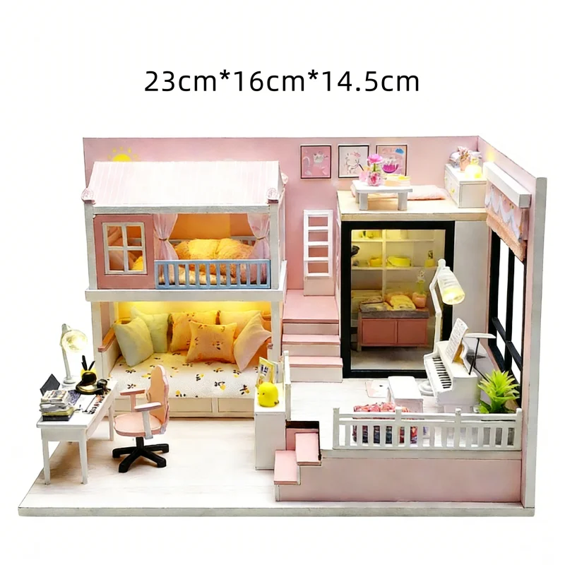 Quebra cabeça 3d de Madeira para Montar, Mini Casa, Modelo Decorativo. MDUG