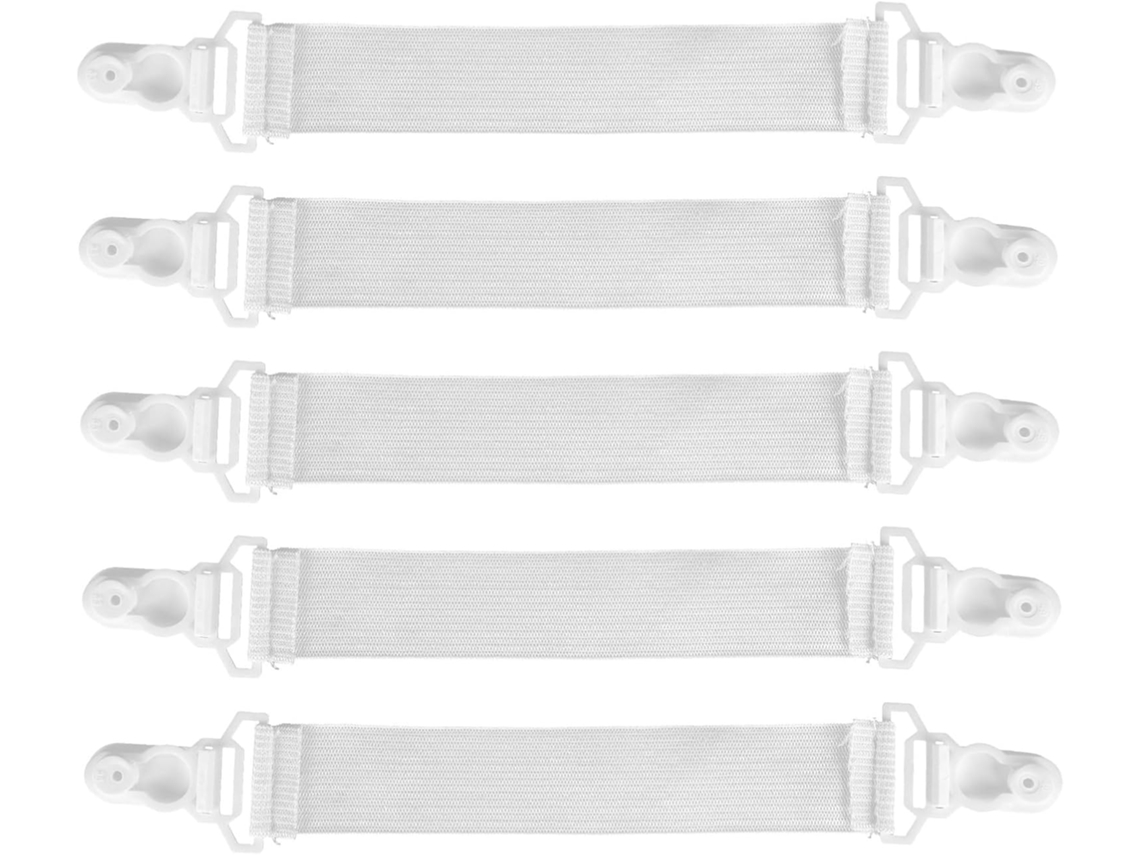 Elásticos Largos Para Proteger O Colchão, Em Nylon E Plástico, Com 16 Presilhas Para Evitar Que Os Lençóis Deslizem