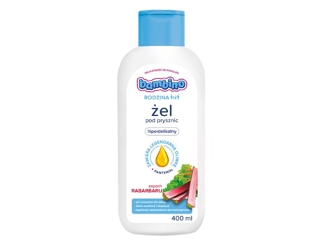 Gel De Banho Bambino Família, Hiperdelicado De Ruibarbo, 400ml.