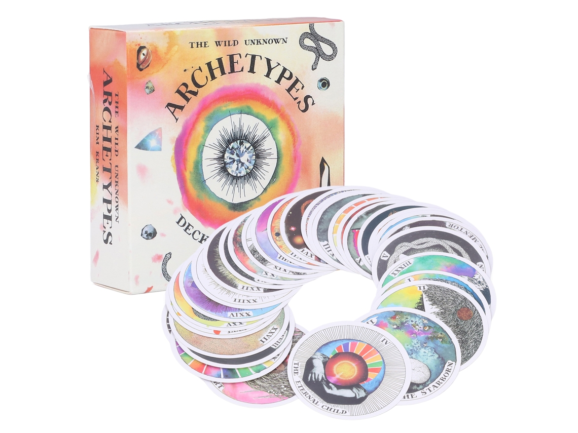 Primerox baralho de Tarot Redondo para Iniciantes: 78 Cartas de Adivinhação com Estojo de Armazenamento