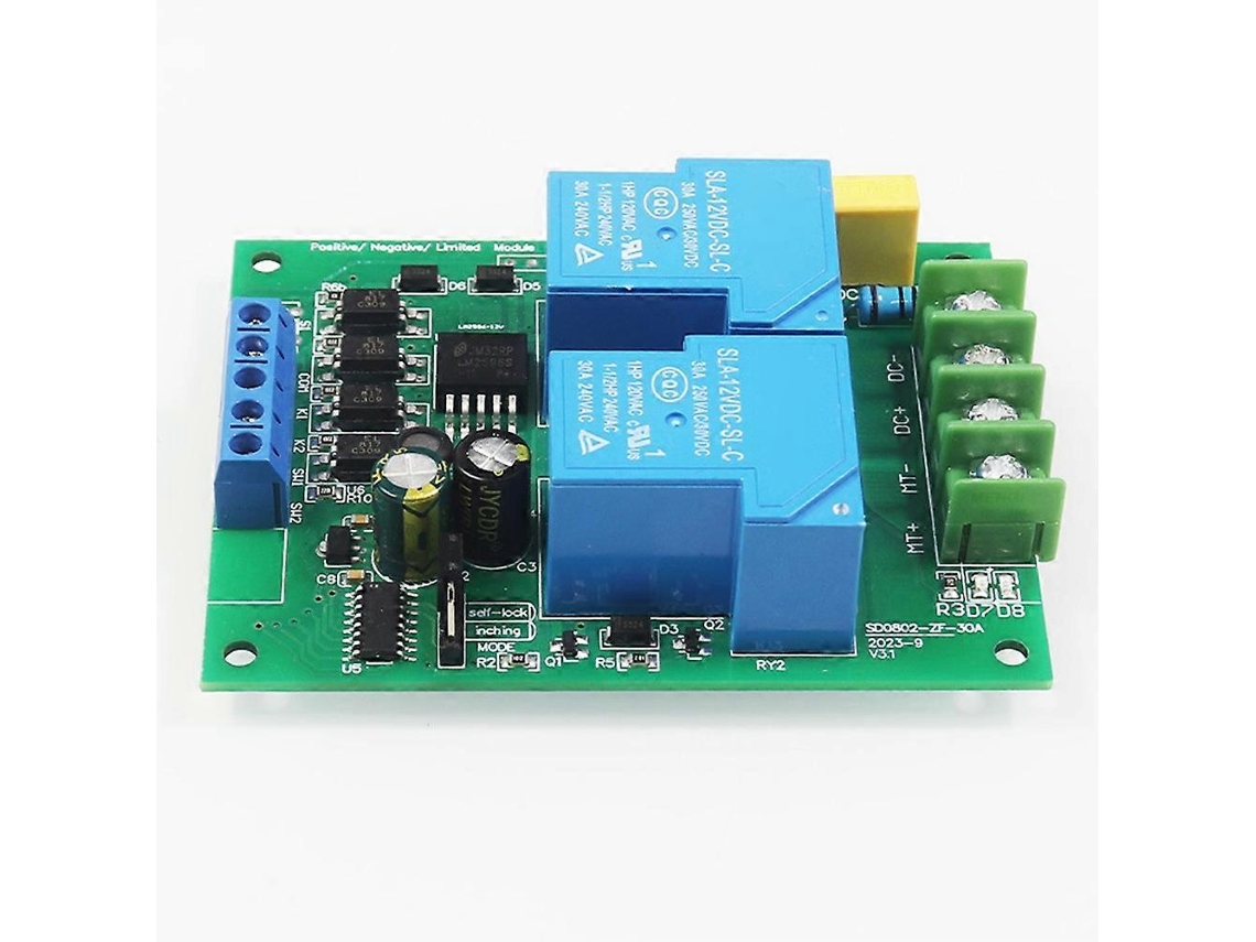 Módulo de acionamento de motor CC SD0802-ZF-30A 12V/24V com controle de avanço/reversão e limite