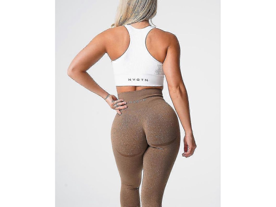 _leggings Sem Costura Speckled Nvgtn de Spandex para Mulheres Alto Quadril Fitness Yoga Academia