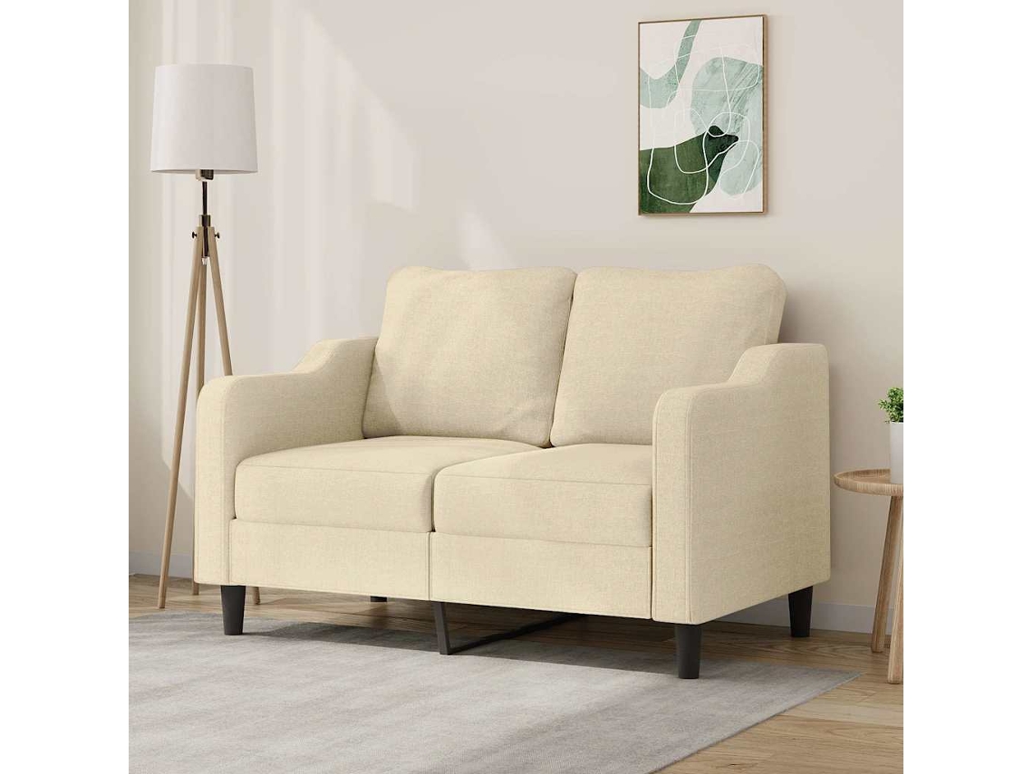 Sofá de 2 Lugares - Sofá da Sala - Sofá de Relaxamento Tecido 120 Cm Cor Creme HARLANV1