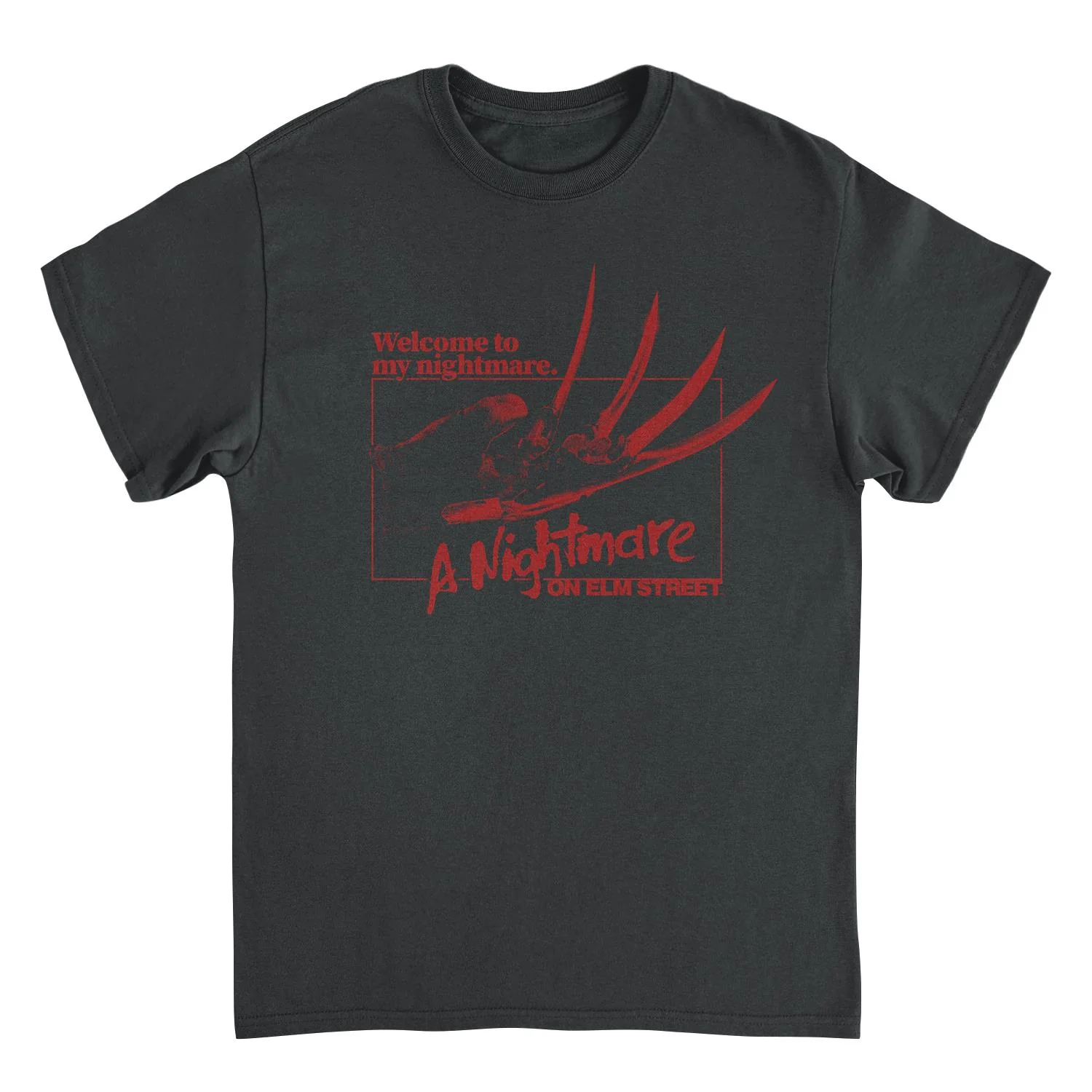 Unisex Adult T-shirt Rockinstone Nightmare On Elm Street Welcome To My Nightmare Blacksizexl