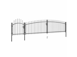 Vidaxl Portão De Cerca De Jardim Woerden Com Topo Em Forma De Lança, 5x1 M, Preto