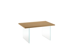 Mesa De Bilhar Extensível Em Carvalho Natural De 160 A 240 Cm Com Pés Em Vidro Temperado Extra Claro - Design Moderno E Elegante