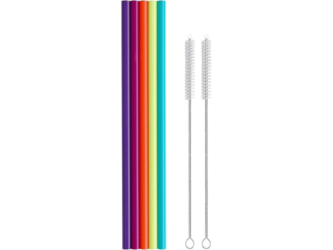 Canudos De Silicone Extra Longos De 12 Polegadas, Compatíveis Com Copos Grandes, Garrafas De Água De 40 Onças E Meio Galão