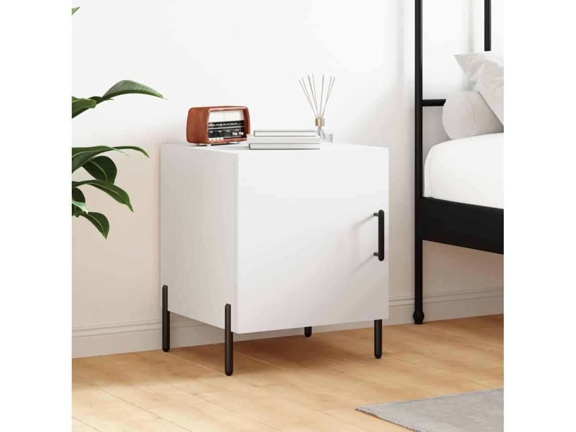 Vidaxl Mesa Cabeceira 40x40x50 Cm Derivados De Madeira Branco