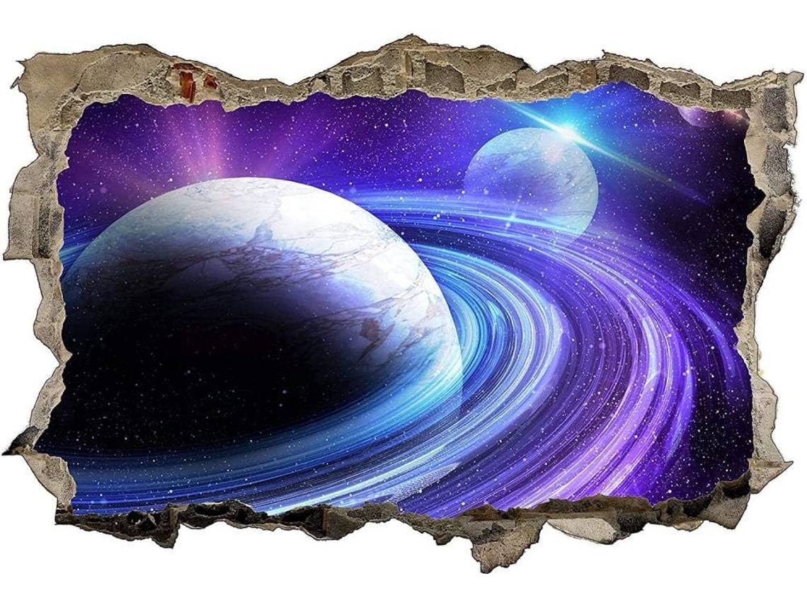Adesivo de Parede Universo Espaço para Sala de Estar, Quarto, Cozinha, Escritório, Adulto, Criança 56x81cm