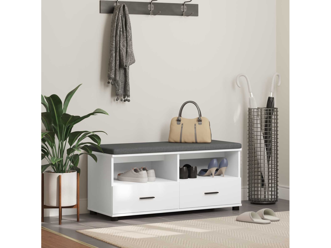 Vidaxl Banco De Hall Branco 100 X 38 X 46 Cm