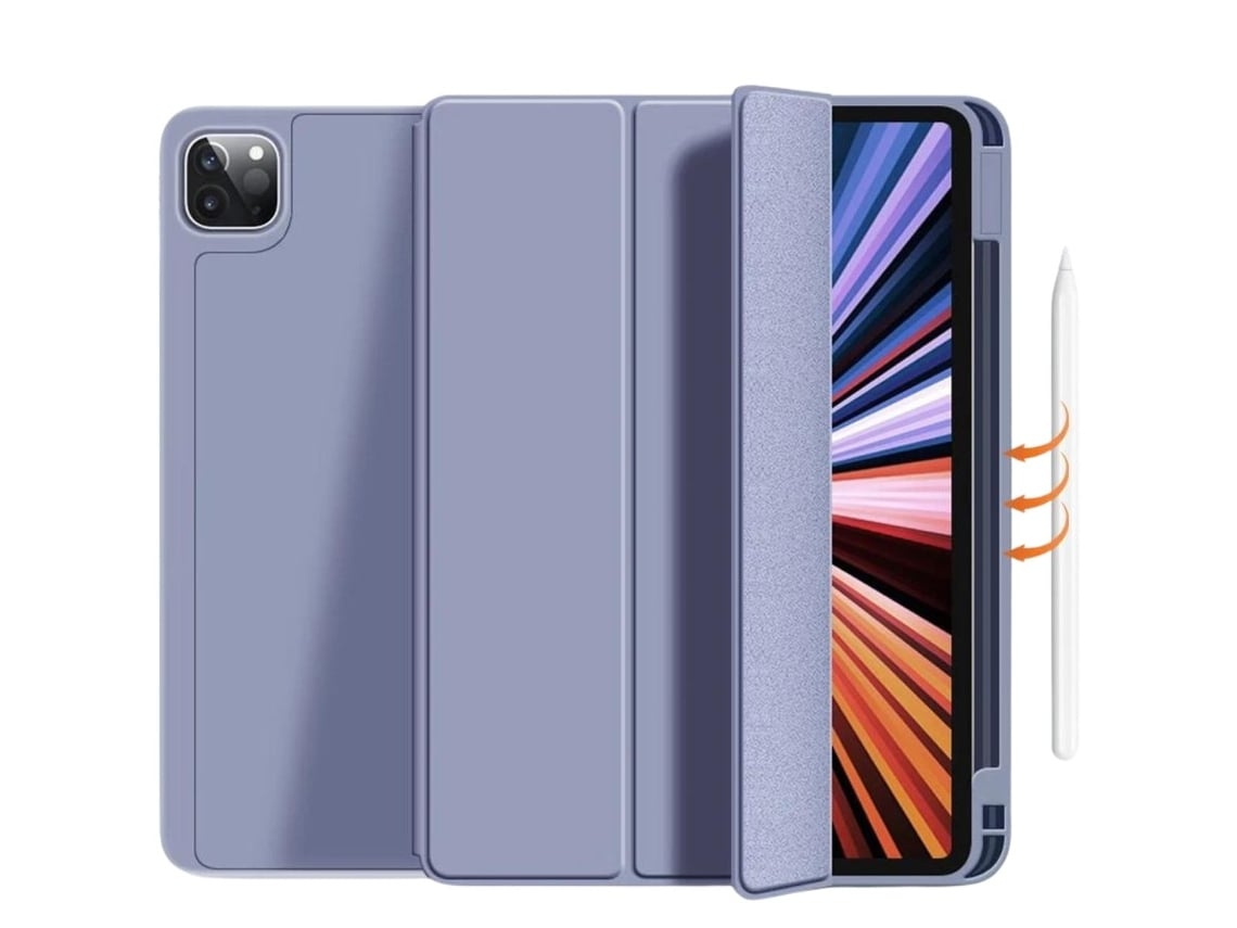 Capa Folio com Suporte Apple Pencil para Ipad 10.2 2019 7º Ger Lavanda