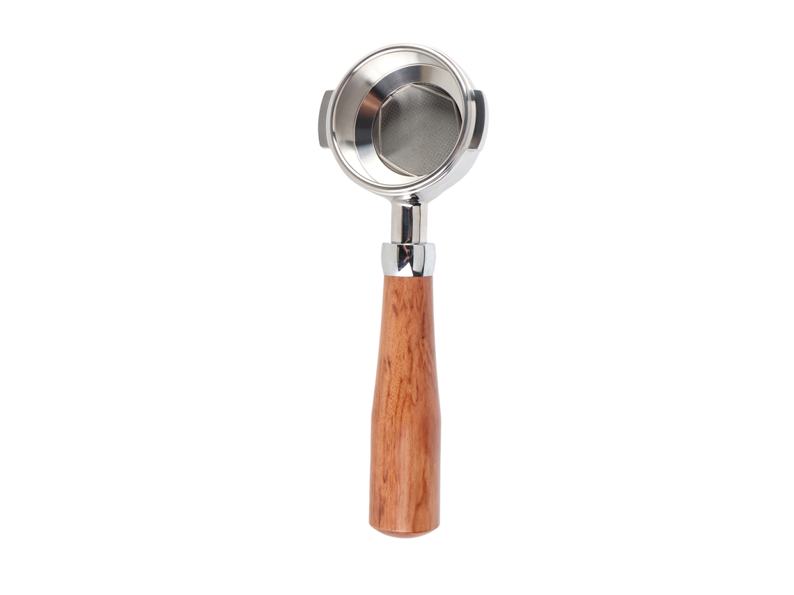 Portafilter 58mm Aço Inox Com Cabo De Pau Rosa Tailândia