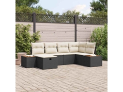 Vidaxl Conjunto De Sofá De Jardim Preto Vime Pe