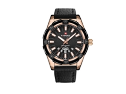 Relógio de Pulso para Homem Naviforce À Prova D'água 30m Pulseira Pu Quartzo