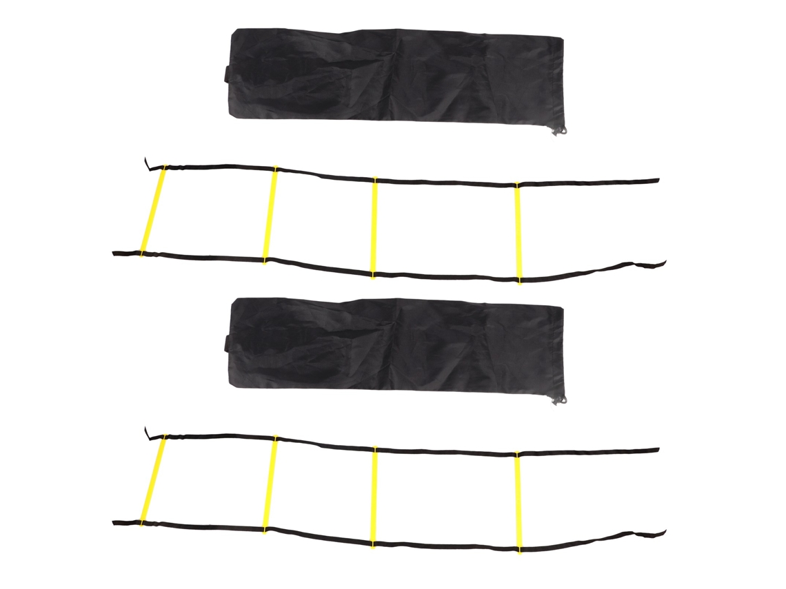2pcs Escada De Corda Com 4 Degraus Para Treinamento De Velocidade E Agilidade Futebol Basquete Com Saco De Transporte 2m Preto Amarelo