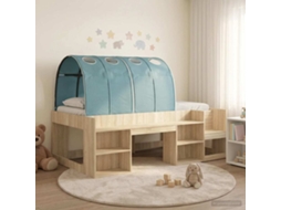 Vidaxl Cama Com Túnel 3 Unid. Carvalho Sonoma E Azul-claro