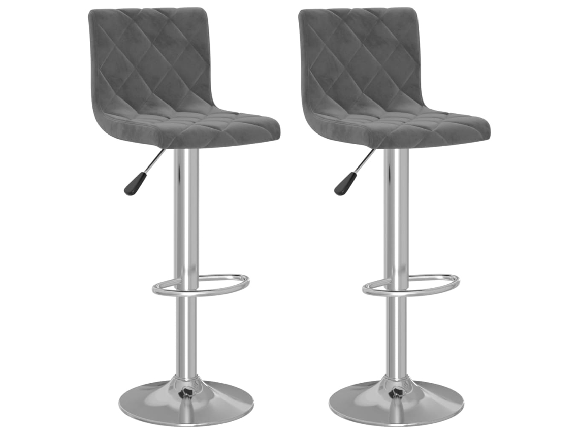 Bar Stool, Bar Stools Vidaxl Cinzeto Veludo (n/a)