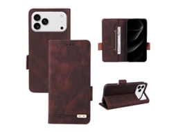 Capa De Couro Para Iphone 17 Pro Com Fecho Magnético