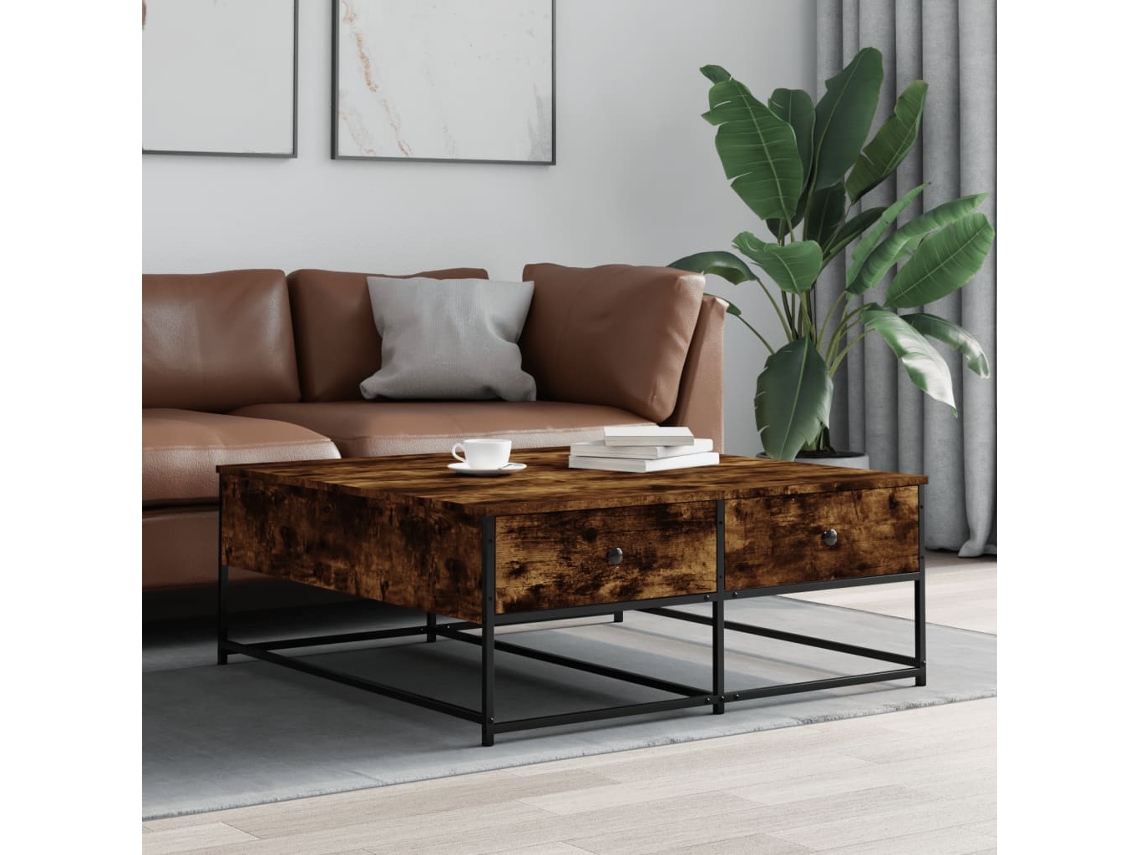 Vidaxl Mesa De Centro 100x99x40 Cm Derivados Madeira Carvalho Fumado