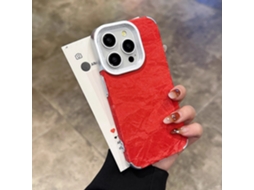 Capa Para Iphone 17 Vermelha Eletroplaqueada Com Estampa De Montanha Nevada, Simples E Resistente A Quedas.