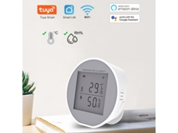 Sensor de Temperatura e Umidade Wi-Fi Tuya com Alarme, Compatível com Alexa e Google Home | S/MARCA