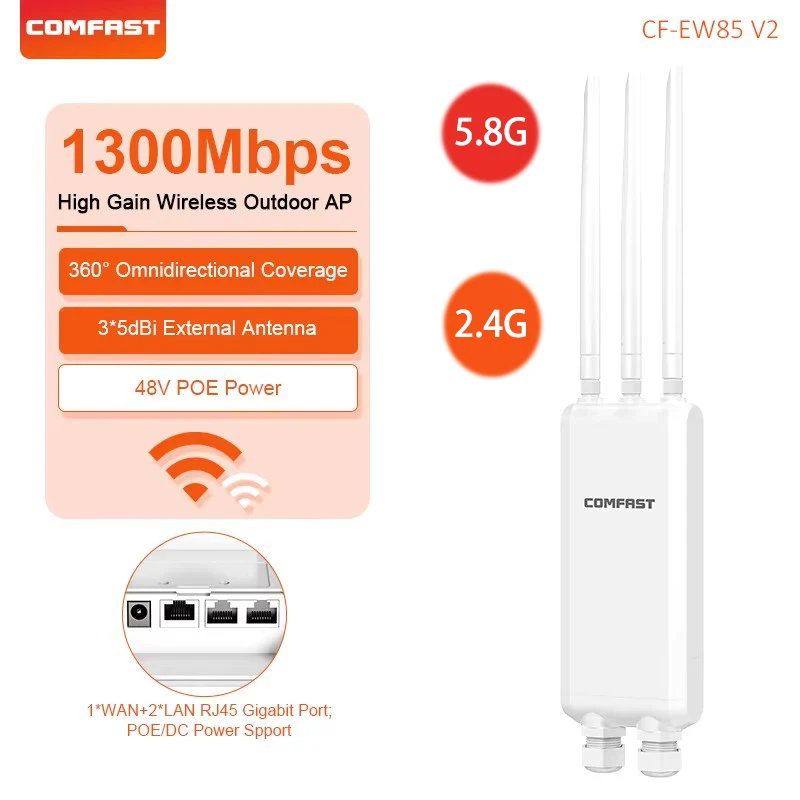 (48v Poe) Antena Ap Externa, Ponto De Acesso Sem Fio, Extensor De Longo Alcance, Roteador Sem Fio