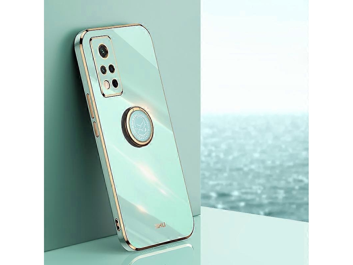 Capa Para Celular Xinli Straight Edge 6d Electroplate Tpu Com Suporte De Anel Para Honor V40 5g