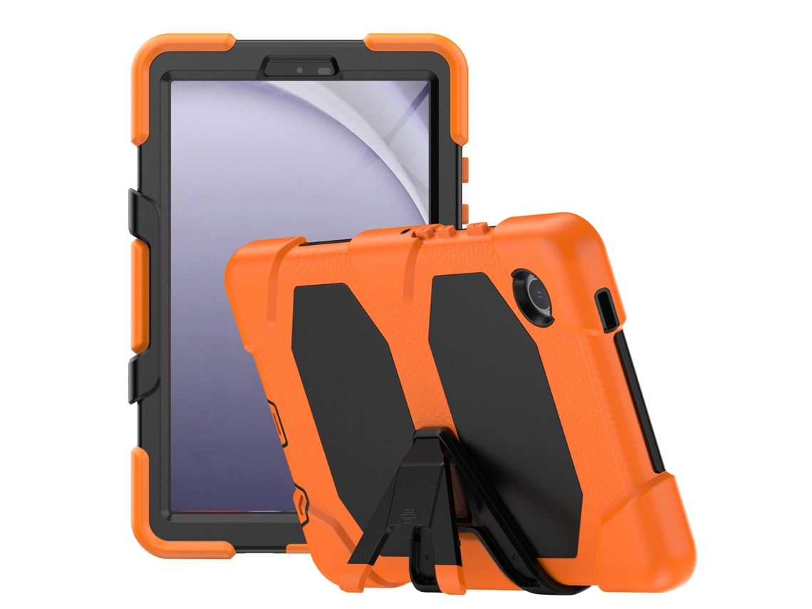 Capa Hexinyigjly Para Samsung Galaxy Tab A9 8.7 Polegadas 2020 (sm-x115), Com Moldura Frontal E Suporte Integrado Laranja