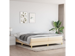 Vidaxl Cama Com Molas/colchão 200x200 Cm Tecido Cor Creme