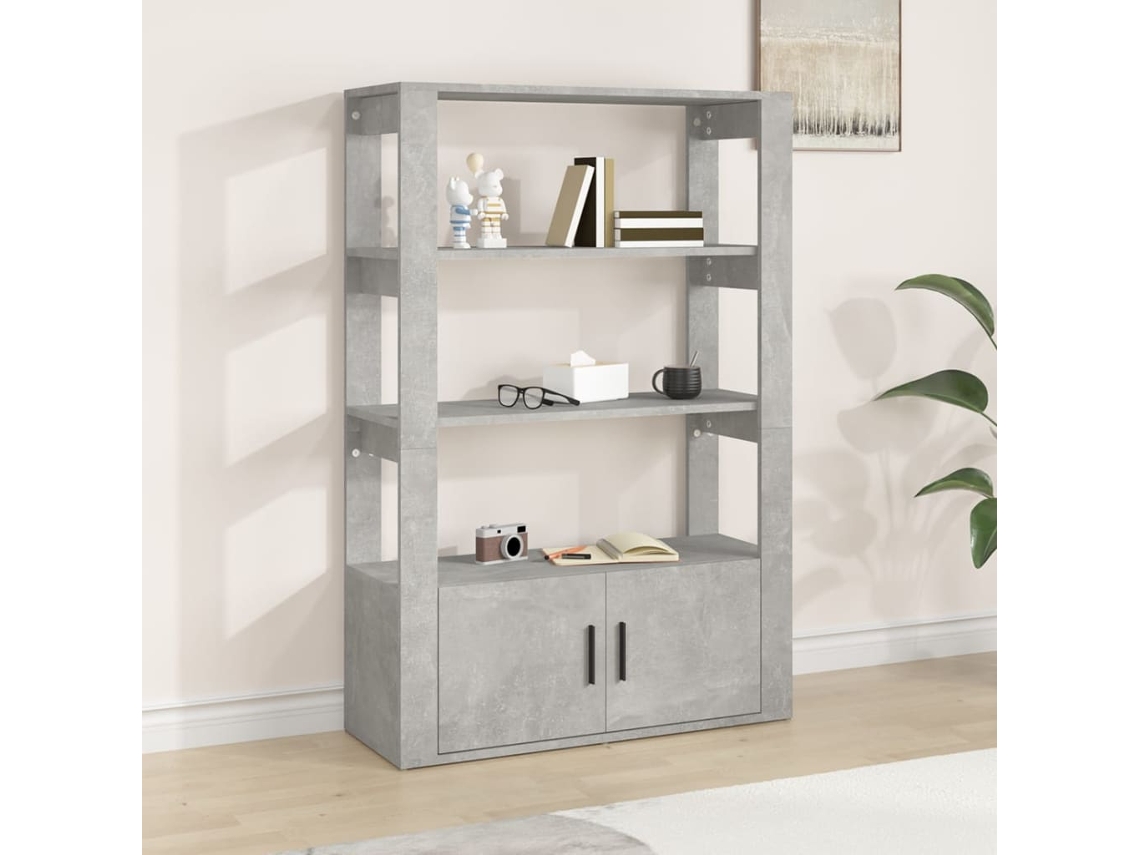Vidaxl Aparador 80x30x119,5 Cm Derivados De Madeira Cinzento Cimento