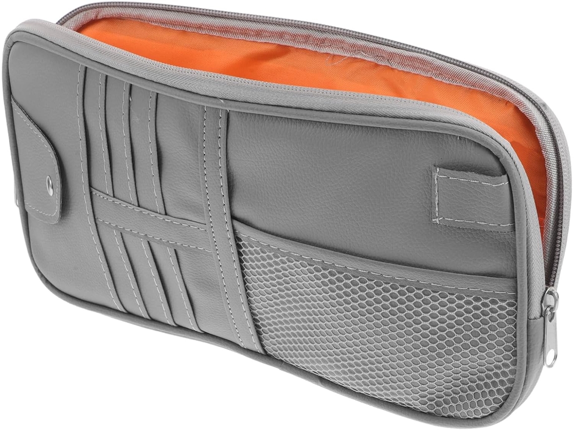 Organizador De Viseira Solar Para Carro Com Bolso Para Óculos E Cartões
