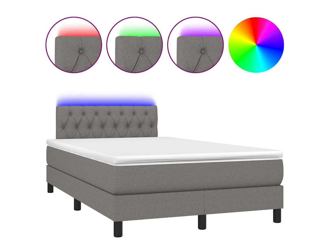 Box Spring Bed, Box Spring Beds Vidaxl Cinzeto Tecido (120 X 200 Cm)