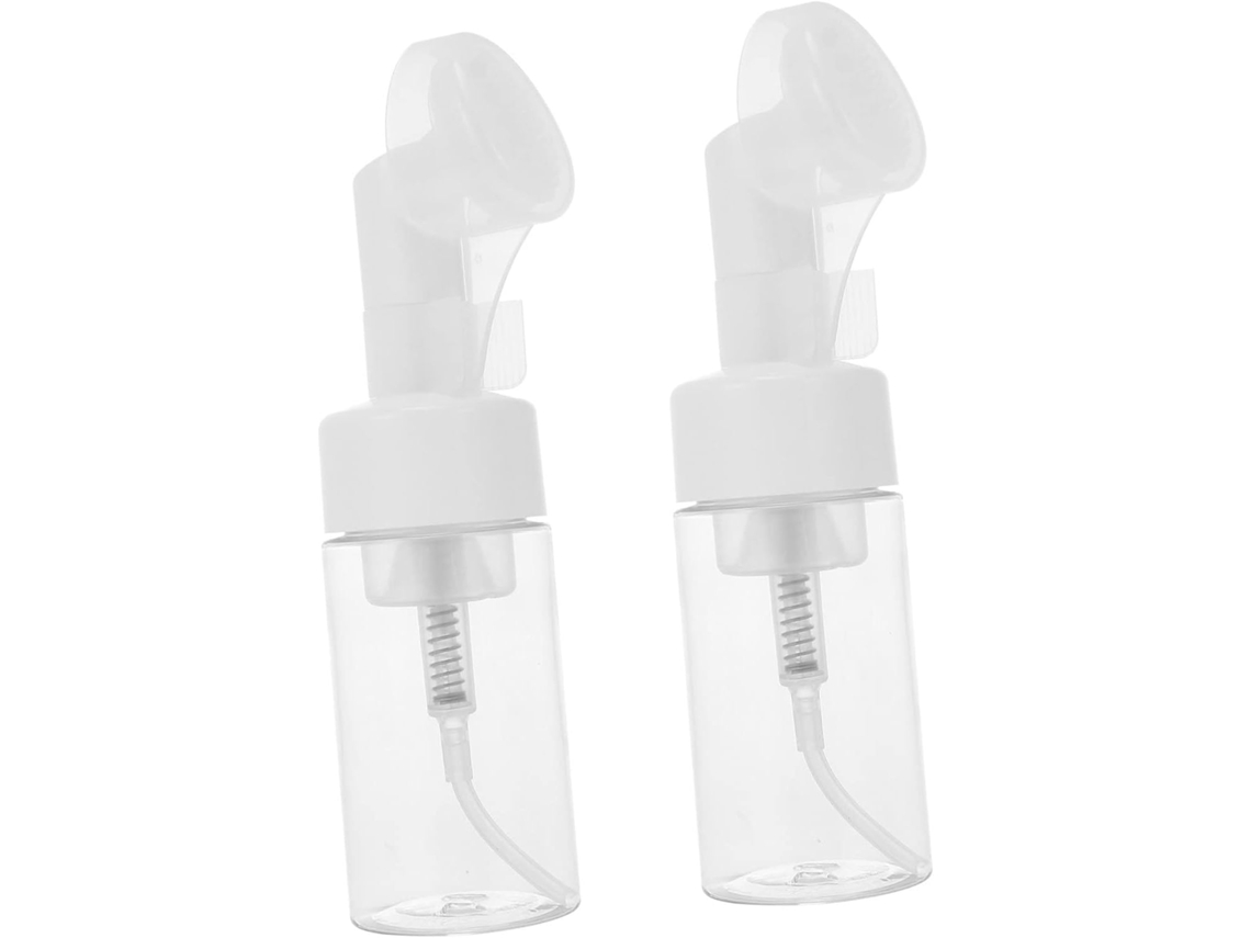 Frascos Espumantes De 100ml Com Escova De Silicone Branca, Dispensador Portátil.