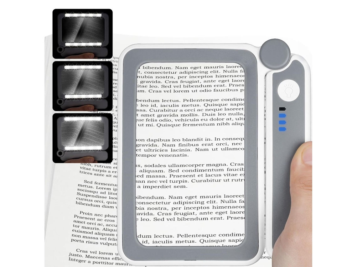 Lupa Iluminada Lupa De Leitura 4x Com 10 Luzes Led Para Deficientes Visuais Aquaforge