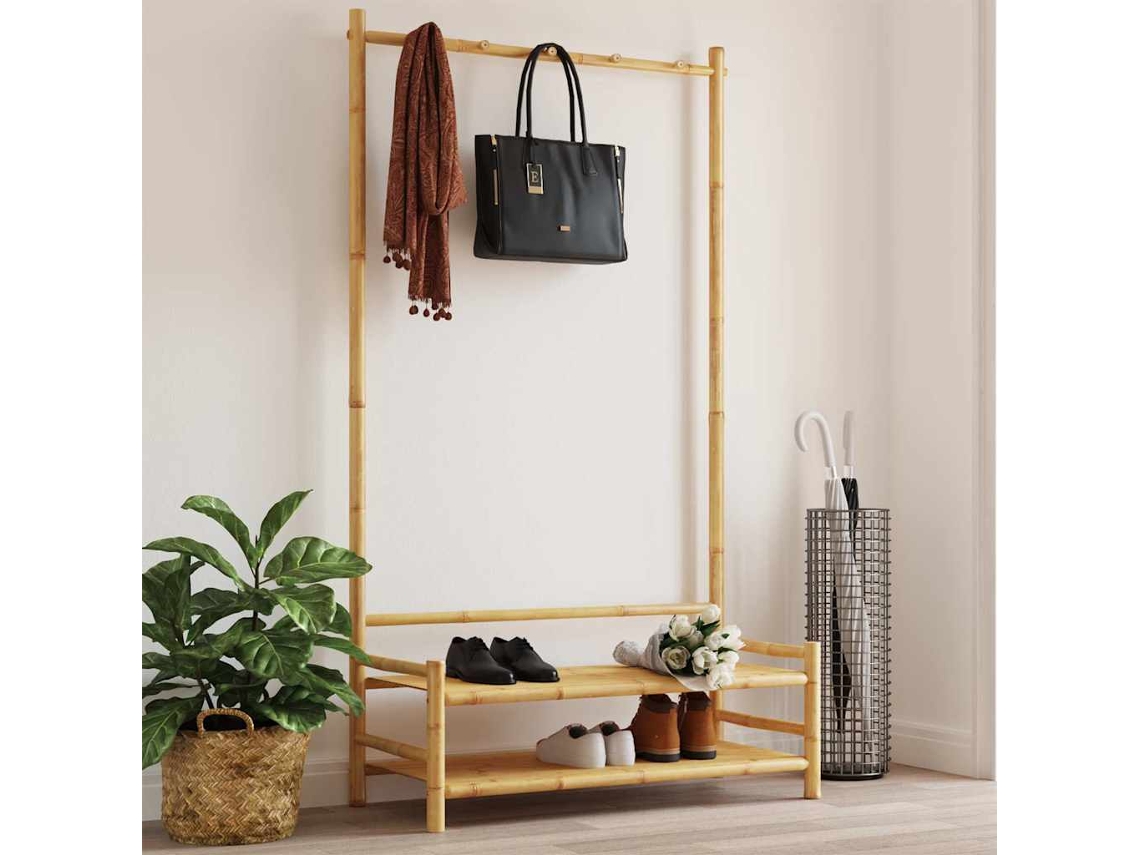 Vidaxl Roupeiro Com Prateleiras 103x40x183 Cm Bambu