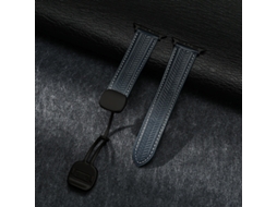 Pulseira De Couro Genuíno Com Fecho Magnético Para Apple Watch S10 9 8 7 6 5 4 3 2, Huawei Gt6, Xiaomi S4, Azul Meia