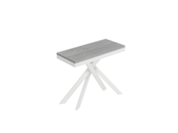 Console Extensível 90X40/196 Cm Saki Small Evolution Moldura de Concreto Branco ITAMOBY