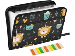 Pastas Decorativas Com Desenho De Leão Festas Aniversário, 13 Bolsos, Tamanho A4 E Carta, Com Fecho De Zíper