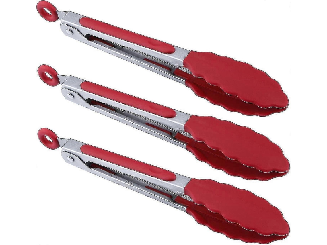 Pegas De Servir Em Silicone Mini De 7 Polegadas - Conjunto De 3 (vermelho)