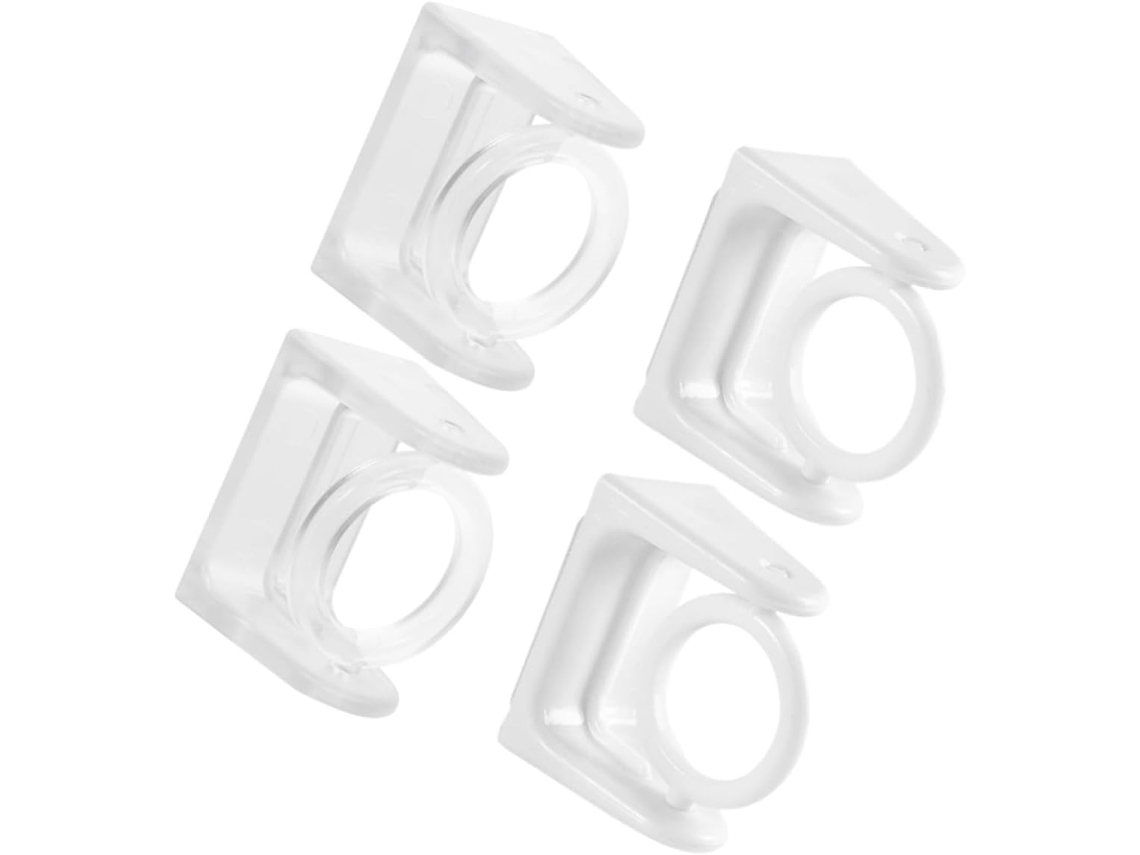 Partykindom Conjunto De 4-suportes Adesivos Para Varão Cortina Chuveiro Em Abs Com Design Flexível E Rotação Cozinha