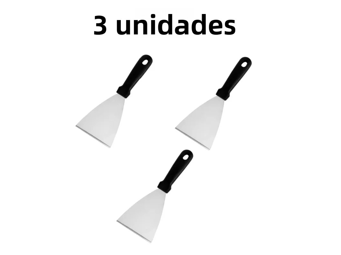 Grelha e Pá MDUG em aço inoxidável, resistentes ao calor, tipo A, 3 peças