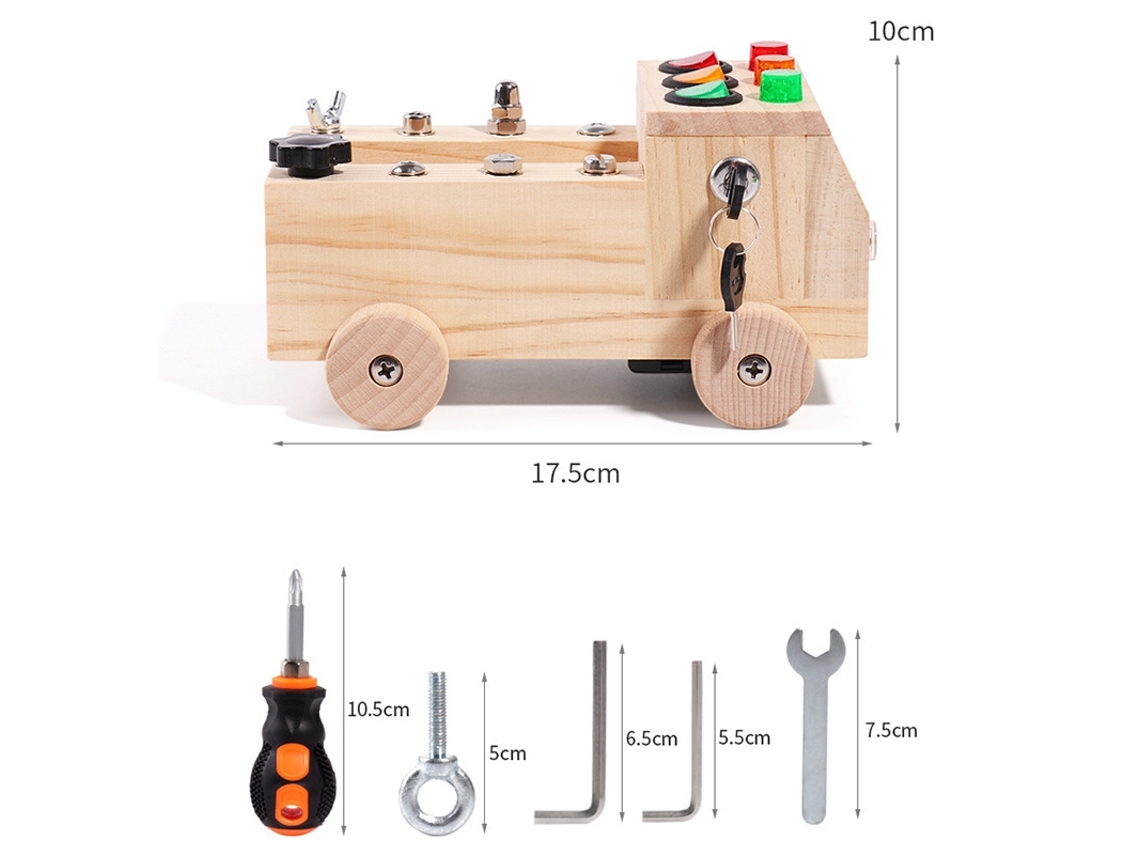 Placa De Madeira Montessori Com Luz Led, Brinquedo Sensorial, Simulação De Bebê, Parafuso E Porca Ferramenta para Crianças, Br Slowmoose