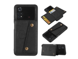 Capa Magnética À Prova De Choque Para Xiaomi Poco X4 Pro Com Fecho Duplo Em Pu + Tpu.